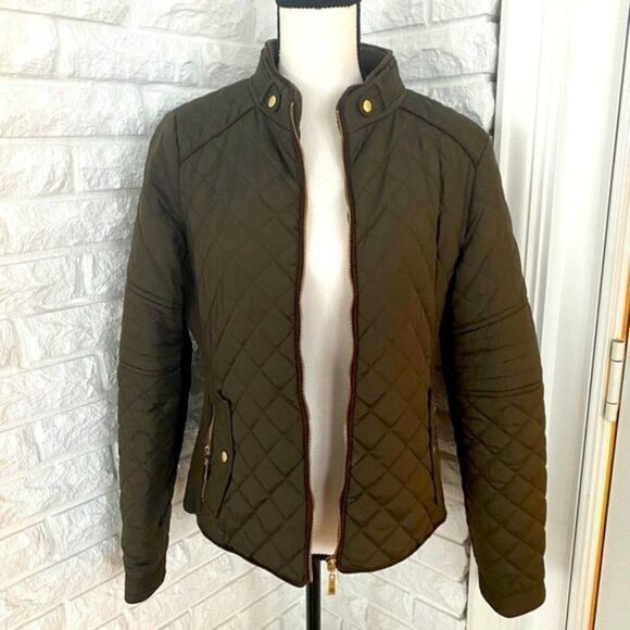 Quilted Hunter/Army Green Jacket - Picture 4 of 6